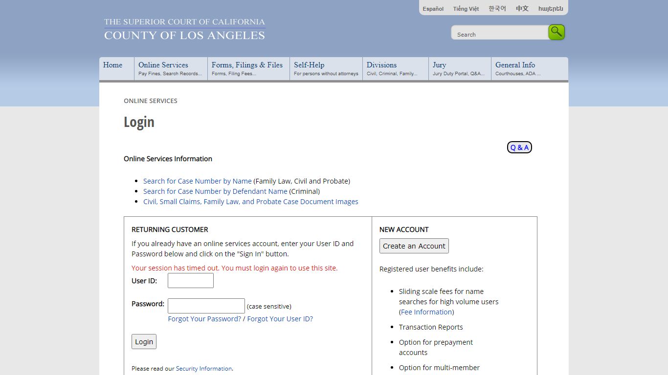 LASC-Online Services
